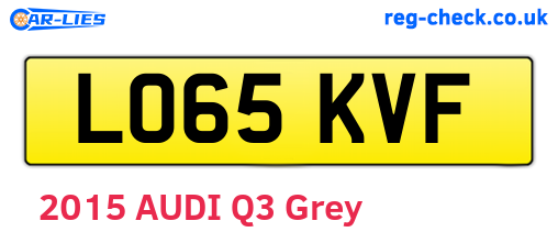 LO65KVF are the vehicle registration plates.