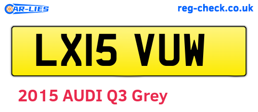 LX15VUW are the vehicle registration plates.