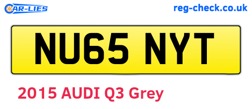 NU65NYT are the vehicle registration plates.