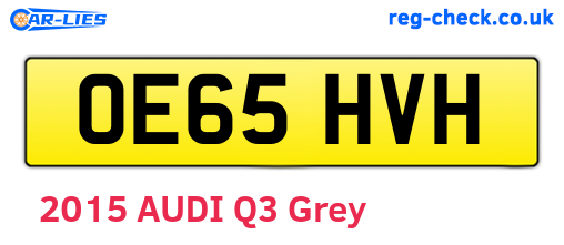 OE65HVH are the vehicle registration plates.