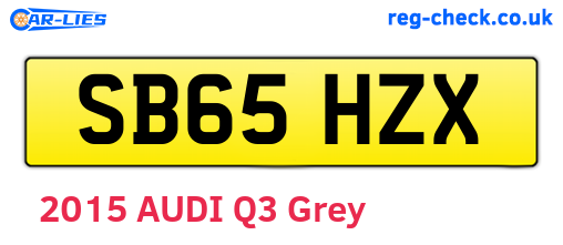SB65HZX are the vehicle registration plates.