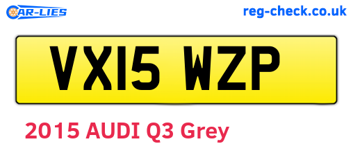 VX15WZP are the vehicle registration plates.