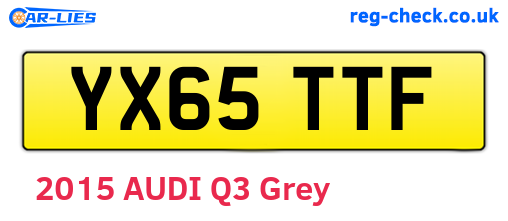 YX65TTF are the vehicle registration plates.