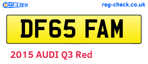 DF65FAM are the vehicle registration plates.