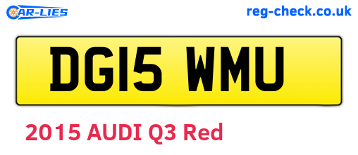 DG15WMU are the vehicle registration plates.