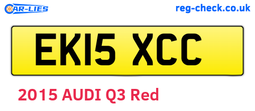 EK15XCC are the vehicle registration plates.