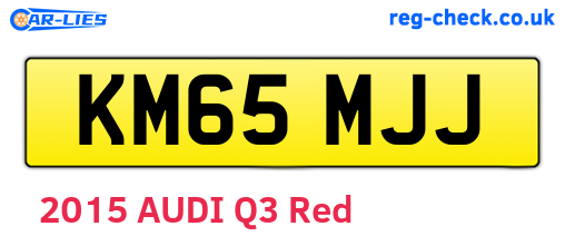 KM65MJJ are the vehicle registration plates.