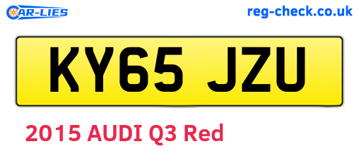 KY65JZU are the vehicle registration plates.