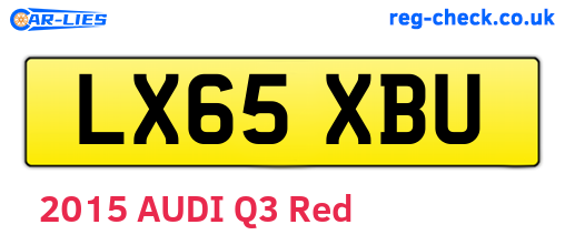 LX65XBU are the vehicle registration plates.
