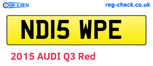 ND15WPE are the vehicle registration plates.