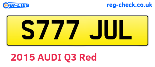 S777JUL are the vehicle registration plates.
