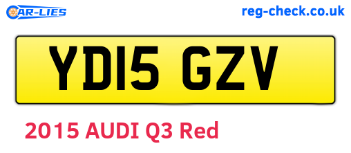YD15GZV are the vehicle registration plates.