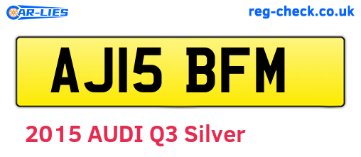 AJ15BFM are the vehicle registration plates.