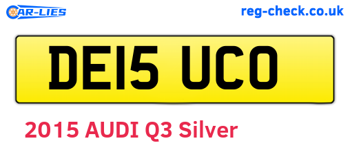 DE15UCO are the vehicle registration plates.