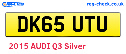 DK65UTU are the vehicle registration plates.