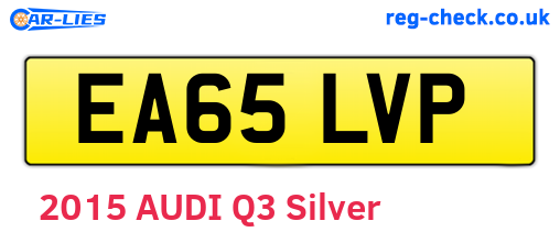 EA65LVP are the vehicle registration plates.