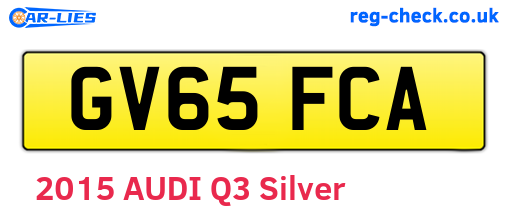 GV65FCA are the vehicle registration plates.