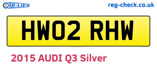 HW02RHW are the vehicle registration plates.