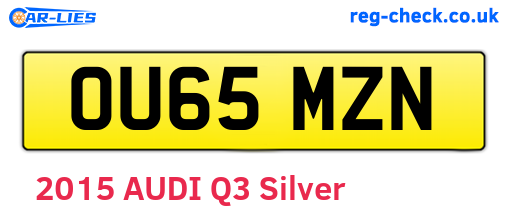 OU65MZN are the vehicle registration plates.
