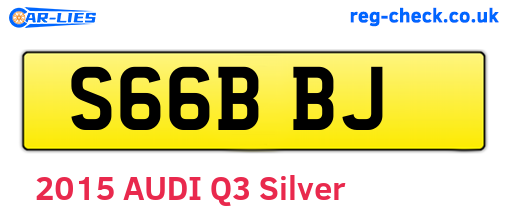 S66BBJ are the vehicle registration plates.