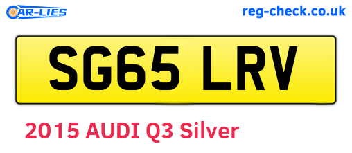 SG65LRV are the vehicle registration plates.