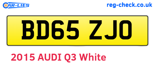 BD65ZJO are the vehicle registration plates.