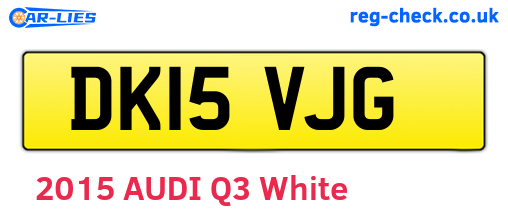 DK15VJG are the vehicle registration plates.