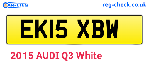 EK15XBW are the vehicle registration plates.