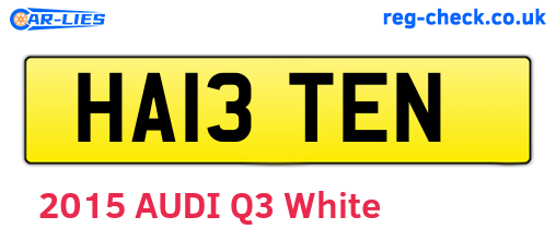 HA13TEN are the vehicle registration plates.