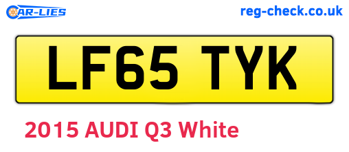LF65TYK are the vehicle registration plates.