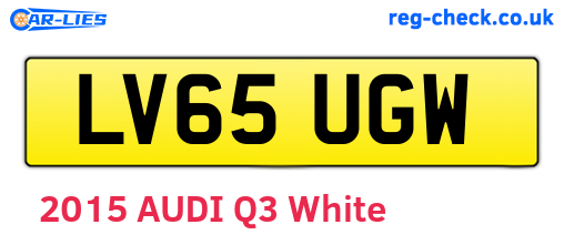 LV65UGW are the vehicle registration plates.