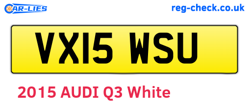 VX15WSU are the vehicle registration plates.