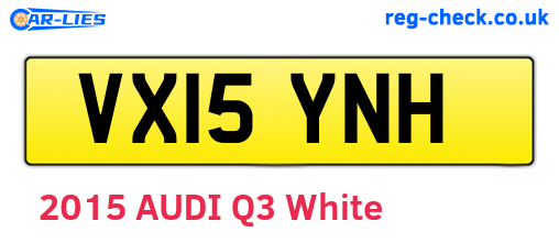 VX15YNH are the vehicle registration plates.
