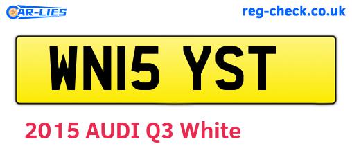WN15YST are the vehicle registration plates.