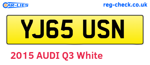 YJ65USN are the vehicle registration plates.