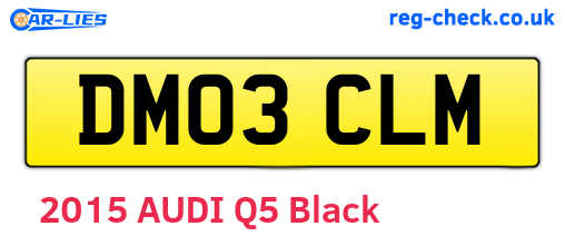 DM03CLM are the vehicle registration plates.