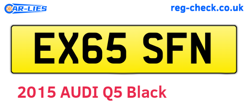 EX65SFN are the vehicle registration plates.