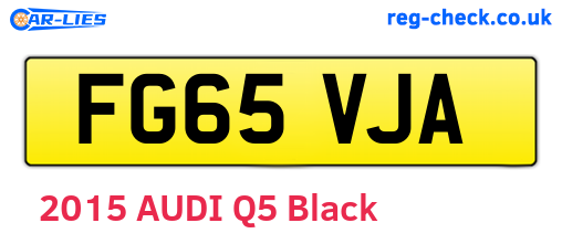 FG65VJA are the vehicle registration plates.