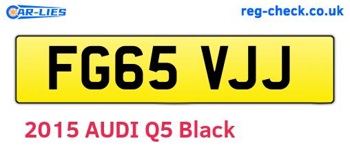 FG65VJJ are the vehicle registration plates.