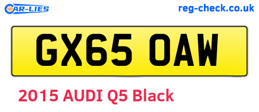 GX65OAW are the vehicle registration plates.