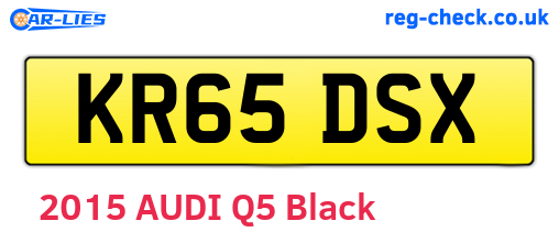 KR65DSX are the vehicle registration plates.