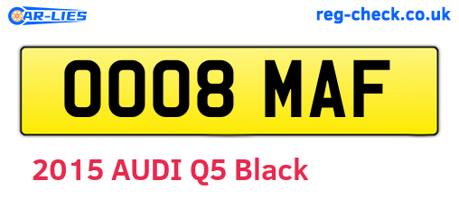 OO08MAF are the vehicle registration plates.