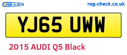 YJ65UWW are the vehicle registration plates.