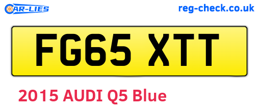 FG65XTT are the vehicle registration plates.