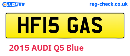 HF15GAS are the vehicle registration plates.