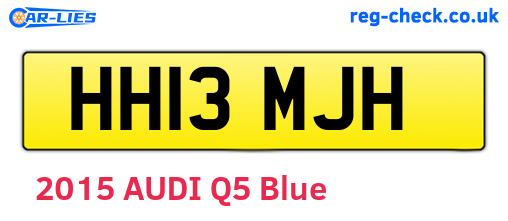 HH13MJH are the vehicle registration plates.