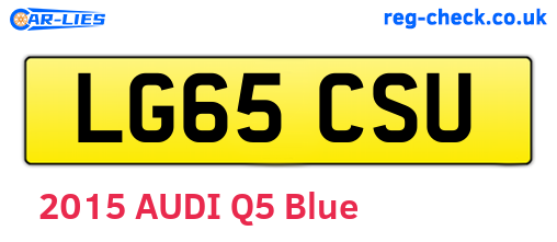 LG65CSU are the vehicle registration plates.