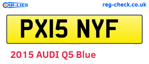PX15NYF are the vehicle registration plates.