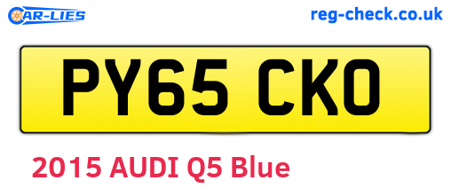 PY65CKO are the vehicle registration plates.