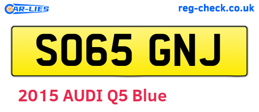 SO65GNJ are the vehicle registration plates.
